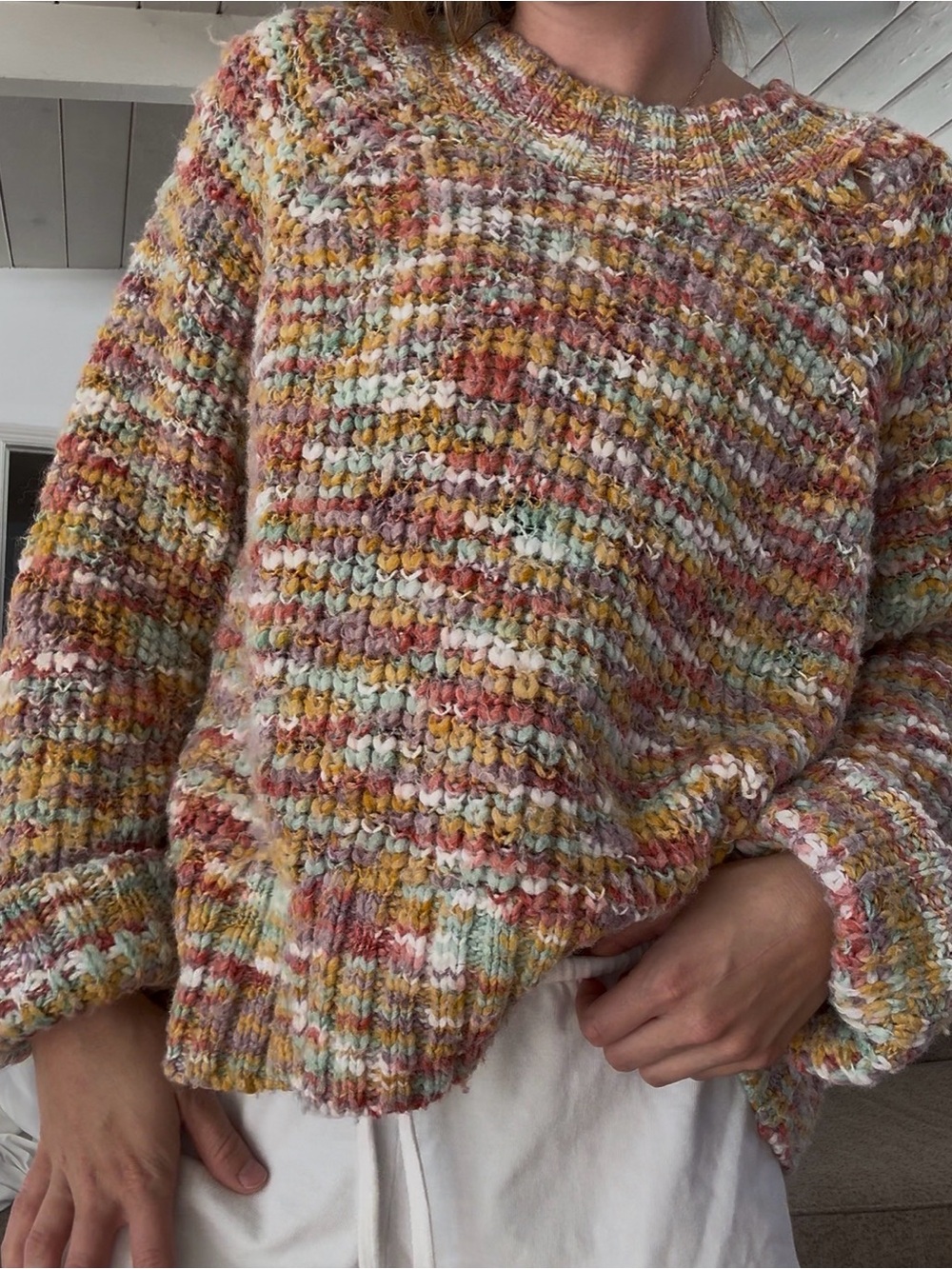 Multicolor Cozy Chunky Knit Sweater - Women's